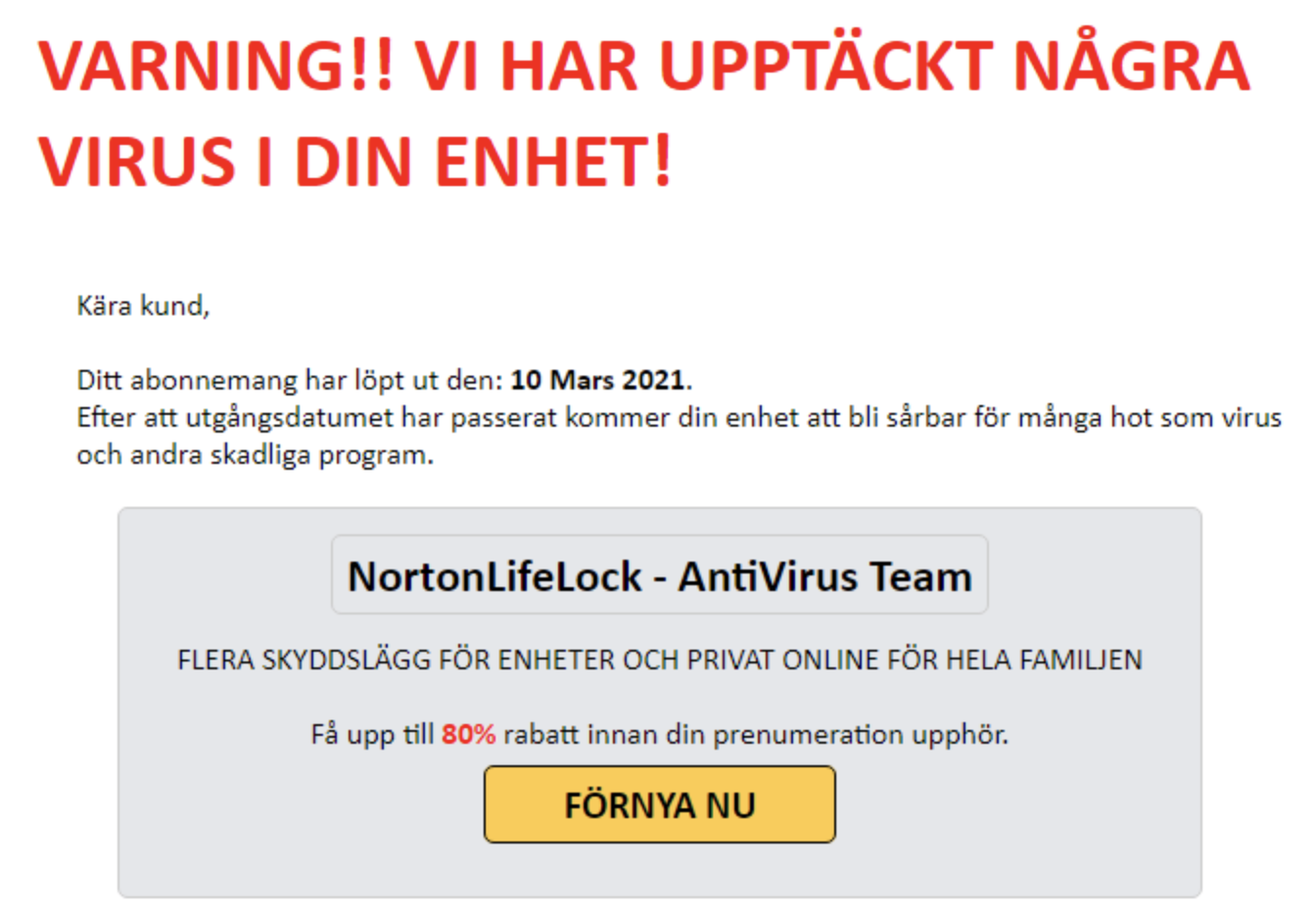 Nya bedrägeriförsök